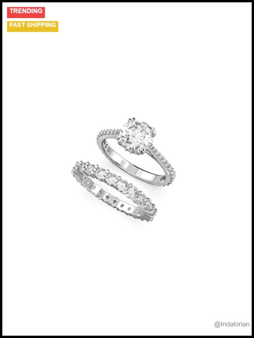 Swarovski Constella Ring Set Clear Crystals Rhodium Plated